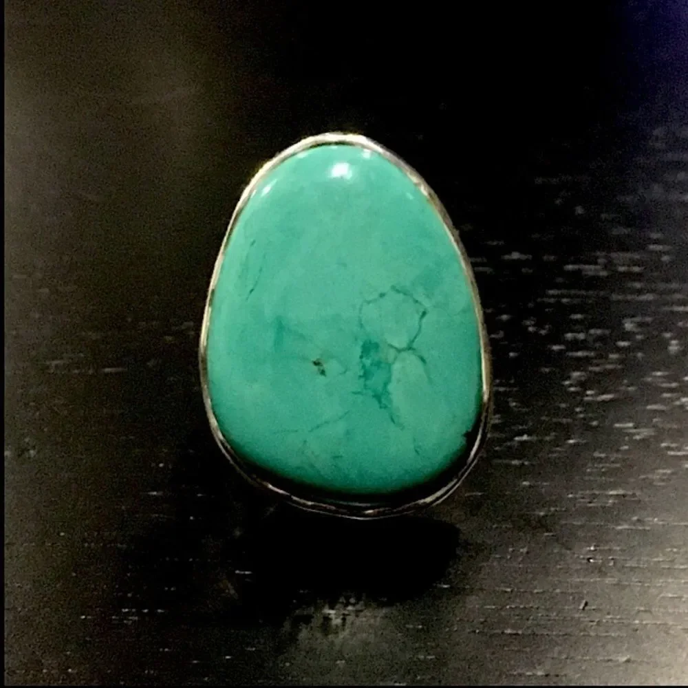 SILPADA Tumbled Turquoise Statement Ring Sz 8